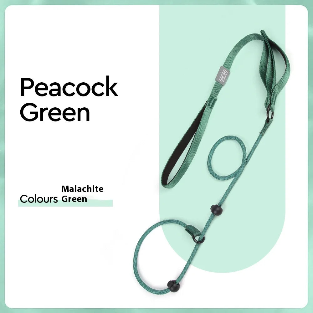 Anti-Zug Martingale Hundeleine – Reflektierende All-in-One Trainingsleine mit Nachtsicht & Anti-Verhedderungs-Design für Mittelgroße & Große Hunde