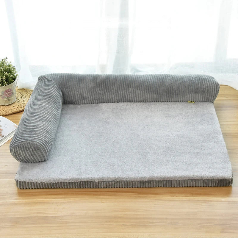 Warmes Cord Sofa Hundebett & Katzenhaus – Gepolsterte Plus-Size Hundematte für Kleine, Mittlere & Große Haustiere | Weicher Winterkorb | Haustier Sofa Haus