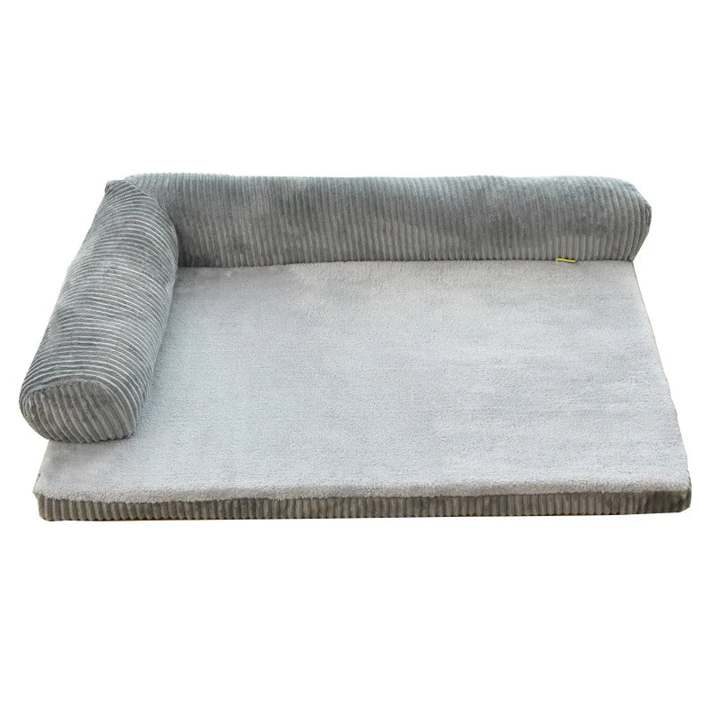 Warmes Cord Sofa Hundebett & Katzenhaus – Gepolsterte Plus-Size Hundematte für Kleine, Mittlere & Große Haustiere | Weicher Winterkorb | Haustier Sofa Haus