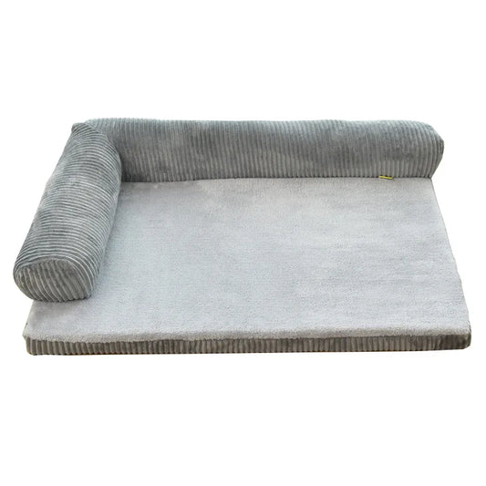 Warmes Cord Sofa Hundebett & Katzenhaus – Gepolsterte Plus-Size Hundematte für Kleine, Mittlere & Große Haustiere | Weicher Winterkorb | Haustier Sofa Haus