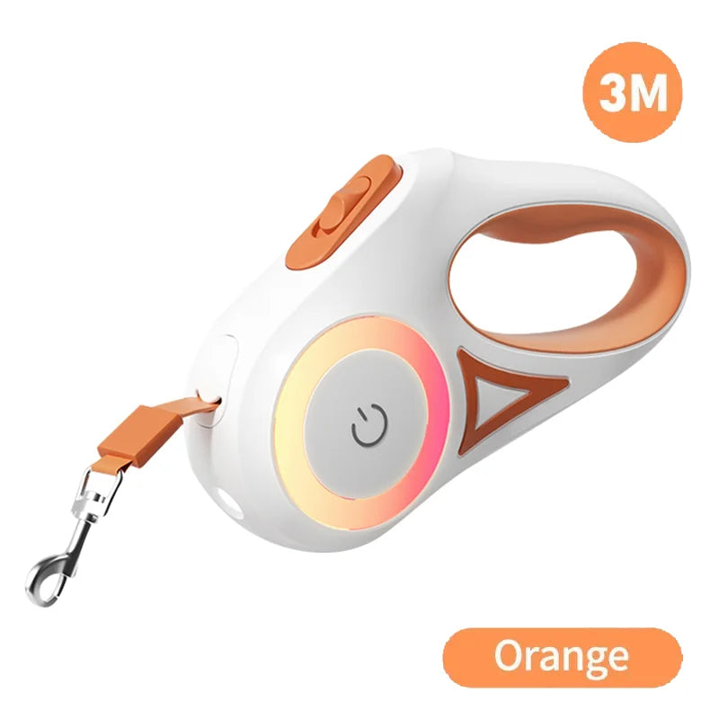 5M Rollleine mit LED Beleuchtung – Automatische Leuchtende Hundeleine für Modebewusstes Gassi Gehen und Laufen