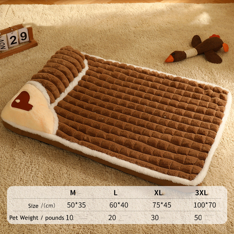 Beruhigendes Hundebett – Luxuriöse Haustiermatte mit Kissen und Abnehmbarem Bezug | Weiches Schaumkissen-Schlafbett für Kleine und Große Hunde