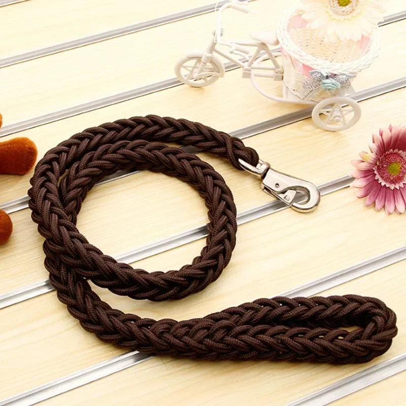 130cm Super Starke Nylon Hundeleine mit Verstellbarem Canvas Doppelreihen-Halsband – Für Mittelgroße und Große Hunde