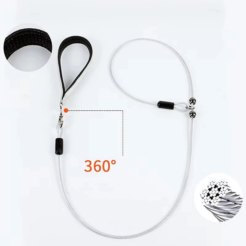 Stahlseil P-Ketten Hundeleine – Verstellbare P-Seil Leine mit Komfortgriff für Spaziergänge & Welpentraining | Robustes Haustierzubehör