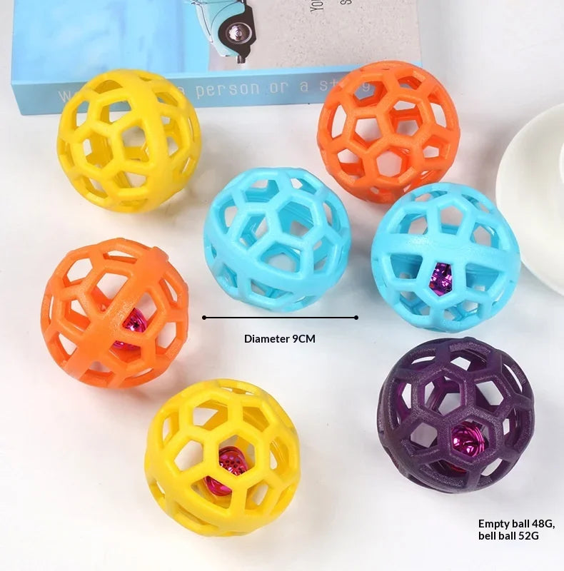Jingle Ball Hundespielzeug – Springender TPR Hohlball mit Glocke | Interaktives Kauspielzeug für Kleine & Große Hunde (CE Zertifiziert)