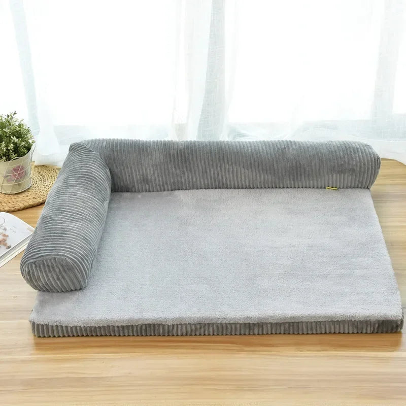 Warmes Cord Sofa Hundebett & Katzenhaus – Gepolsterte Plus-Size Hundematte für Kleine, Mittlere & Große Haustiere | Weicher Winterkorb | Haustier Sofa Haus