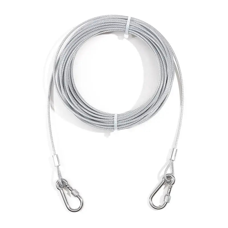 Doppelseitiges Hundeseil Tie-Out Kabel – Stahlseil mit Anti-Rost Beschichtung und Metallverschlüssen für Outdoor-Training