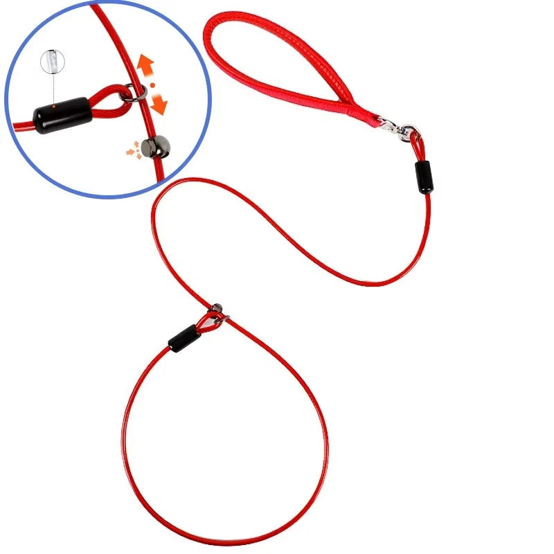 Stahlseil P-Ketten Hundeleine – Verstellbare P-Seil Leine mit Komfortgriff für Spaziergänge & Welpentraining | Robustes Haustierzubehör