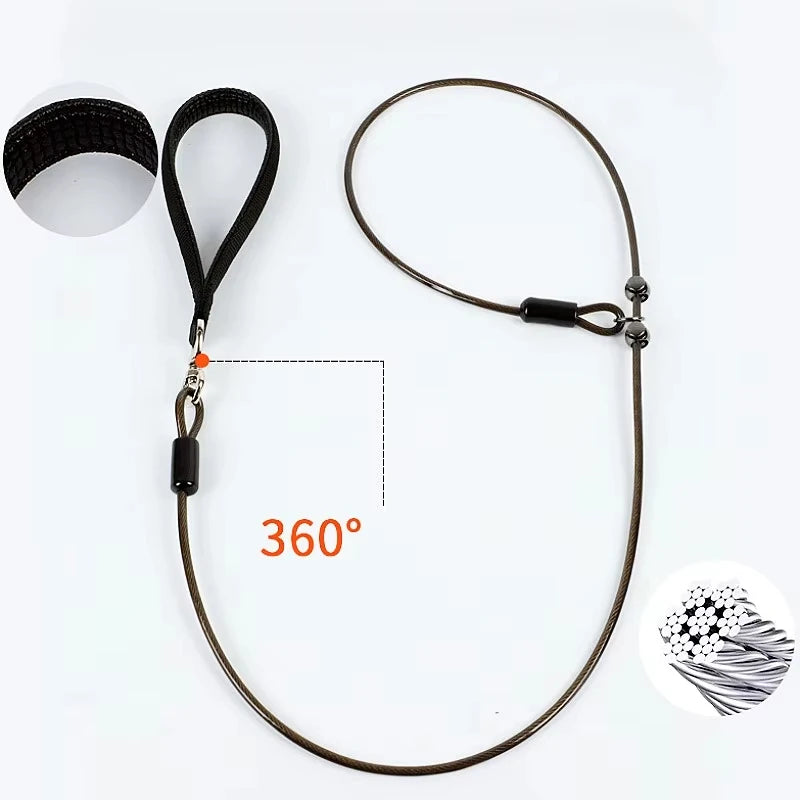 Stahlseil P-Ketten Hundeleine – Verstellbare P-Seil Leine mit Komfortgriff für Spaziergänge & Welpentraining | Robustes Haustierzubehör