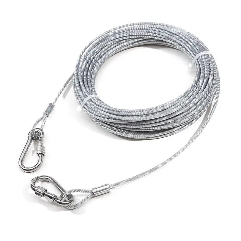 Doppelseitiges Hundeseil Tie-Out Kabel – Stahlseil mit Anti-Rost Beschichtung und Metallverschlüssen für Outdoor-Training