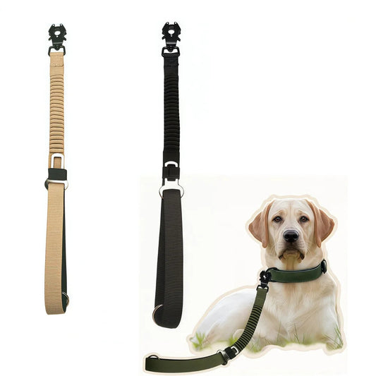 Taktische Hundeleine – 20–25 Zoll Hochbelastbare Bungee Trainingsleine mit Frog Clip und Autosicherheitsgurt