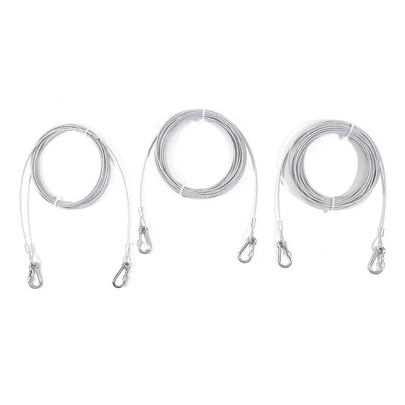 Doppelseitiges Hundeseil Tie-Out Kabel – Stahlseil mit Anti-Rost Beschichtung und Metallverschlüssen für Outdoor-Training