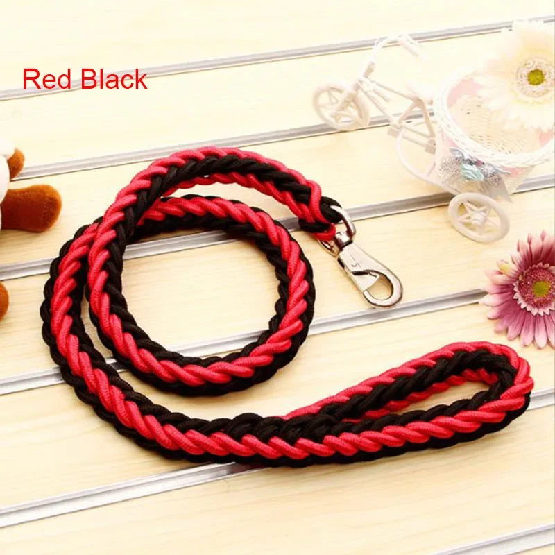 130cm Super Starke Nylon Hundeleine mit Verstellbarem Canvas Doppelreihen-Halsband – Für Mittelgroße und Große Hunde