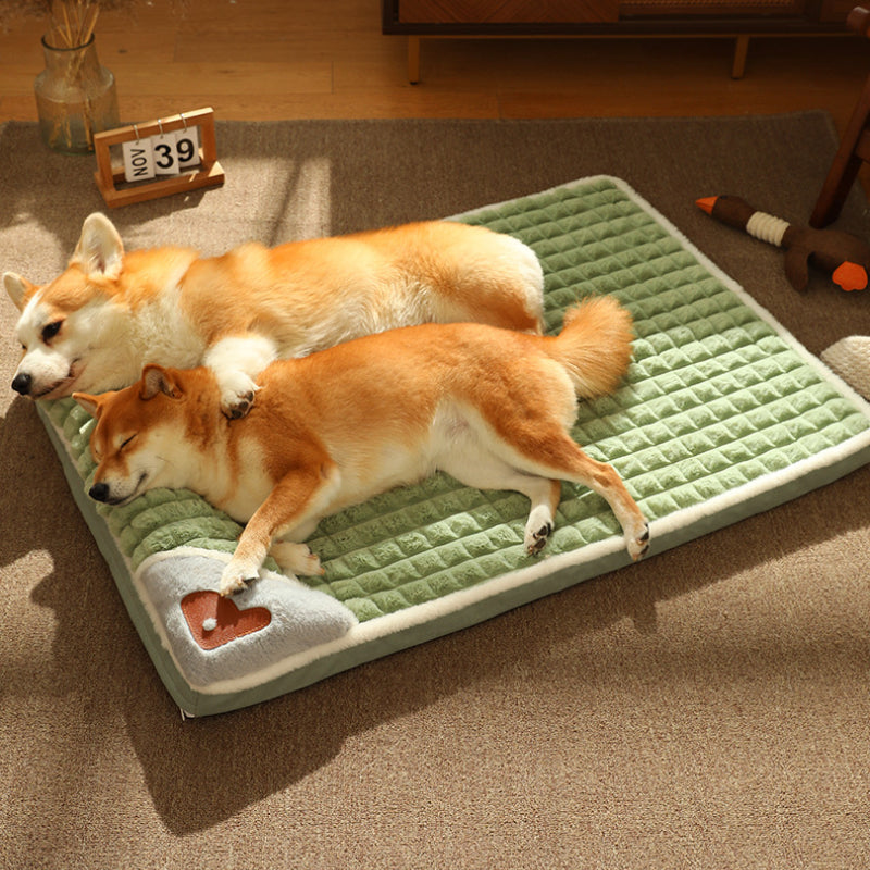 Beruhigendes Hundebett – Luxuriöse Haustiermatte mit Kissen und Abnehmbarem Bezug | Weiches Schaumkissen-Schlafbett für Kleine und Große Hunde