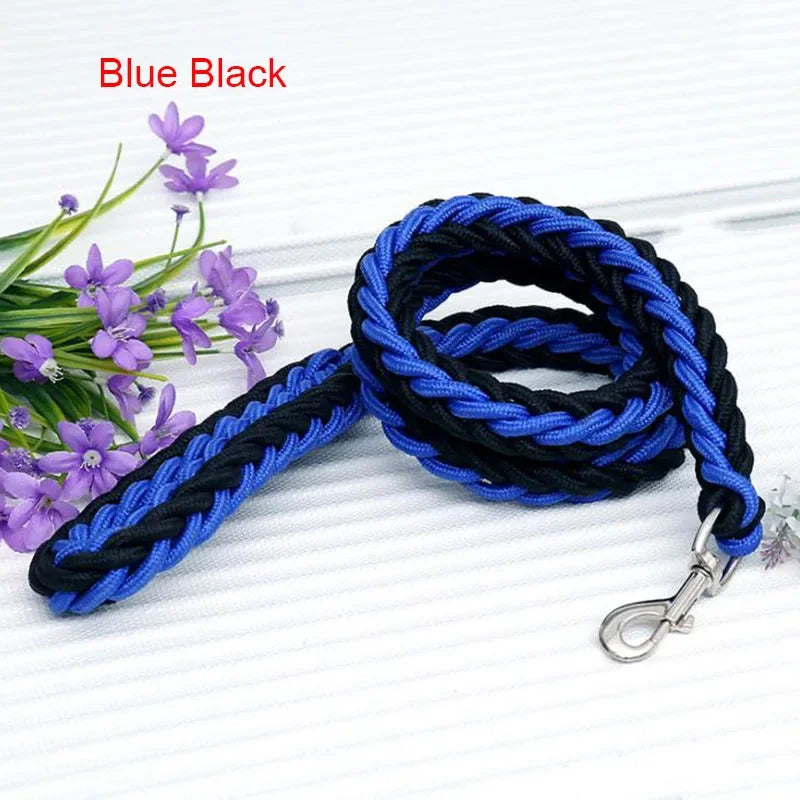 130cm Super Starke Nylon Hundeleine mit Verstellbarem Canvas Doppelreihen-Halsband – Für Mittelgroße und Große Hunde