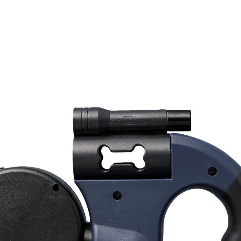 Doppel-Kopf Rollleine für Hunde mit LED-Licht & Kotbeutelhalter | Anti-Verhedderungs-Design für Zwei Haustiere | Starke, Verstellbare Leine