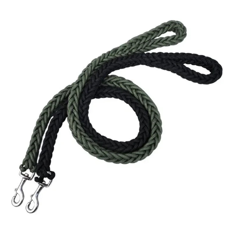 130cm Super Starke Nylon Hundeleine mit Verstellbarem Canvas Doppelreihen-Halsband – Für Mittelgroße und Große Hunde