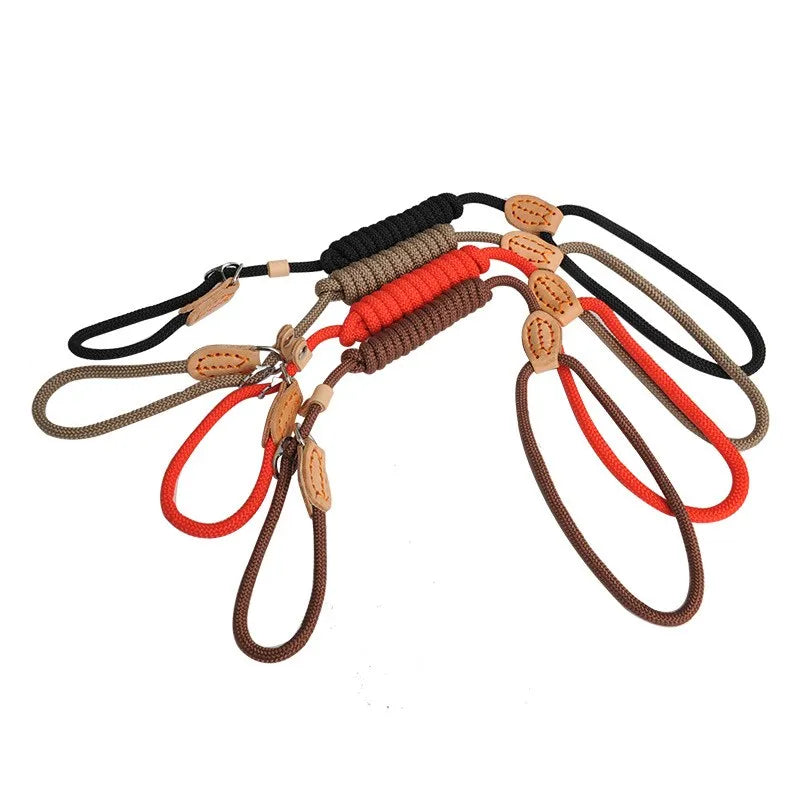 Robuste Geflochtene Slip Rope Hundeleine – Verstellbare Trainingsleine für Mittelgroße und Große Hunde