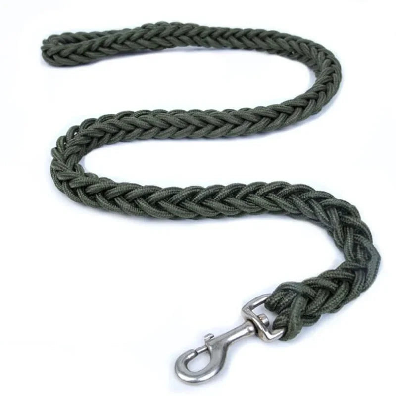 130cm Super Starke Nylon Hundeleine mit Verstellbarem Canvas Doppelreihen-Halsband – Für Mittelgroße und Große Hunde